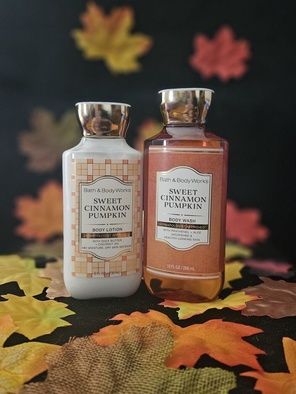 NWT Bath & Body Works Sweet Cinnamon Pumpkin 2-piece Set - Orange & White
